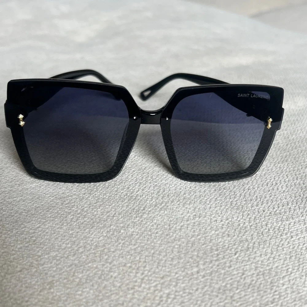 Black YSL Logo Accent Women's Sunglasses, comes with box,dust bag & accessories